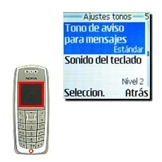 Vaya a Tono de aviso para mensajes y pulse Seleccion..