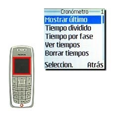 Vaya a Mostrar último y pulse Seleccion..Aparece el último tiempo total registrado además de los tiempos intermedios y por fase si los hay.