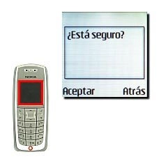 La pantalla muestra ¿Está seguro?.