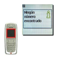 La pantalla muestra la información encontrada (si la hay) y tiene la posibilidad de guardar la información en la guía, llamar al número o enviar un mensaje.Si no encuentra ninguno de los puntos arriba mencionados en la página WAP, la pantalla muestra No se han encontrado direcciones/ Ningún número encontrado.