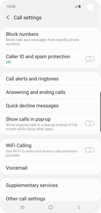 call forwarding samsung s10