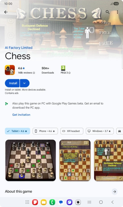 Press Install and follow the instructions on the screen to install the app.