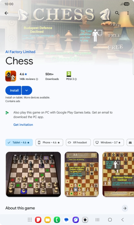 Press Install and follow the instructions on the screen to install the app.