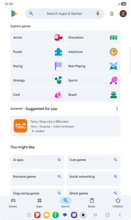 Press the search field.