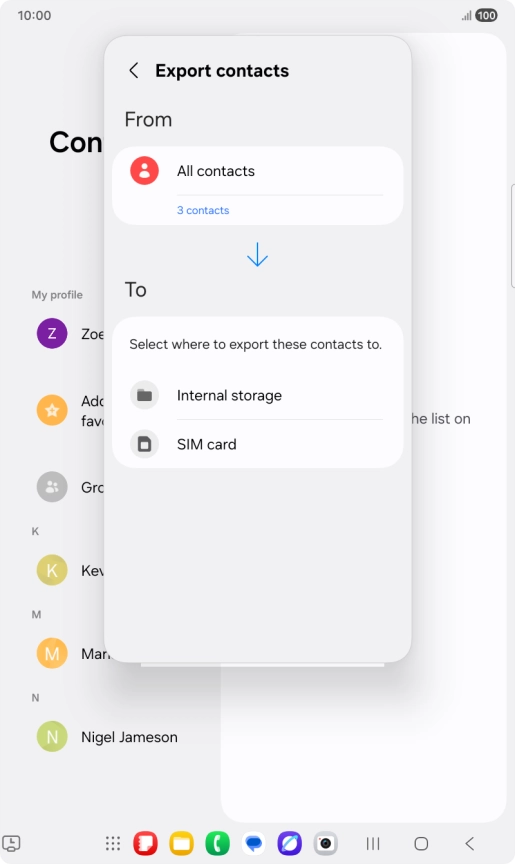 Press the name of the SIM.