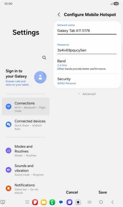 Press the field below 
