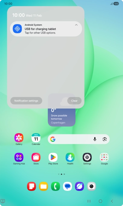 Press Tap for other USB options..