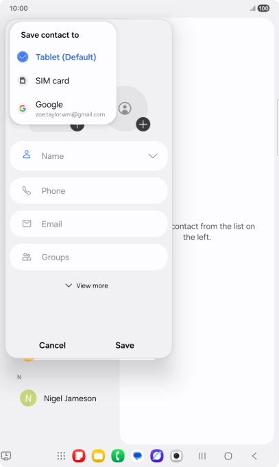 Press the required Google account.