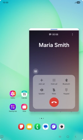 Press the end call icon.