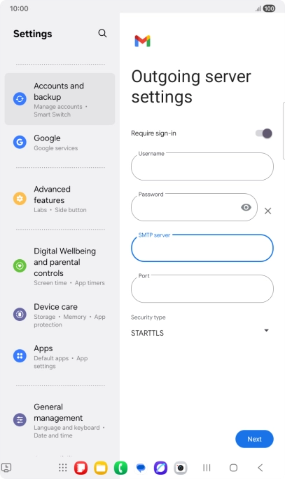 Press the field below 