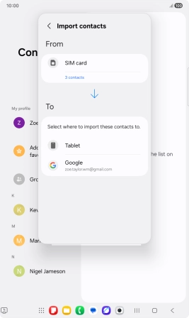 Press the required Google account.