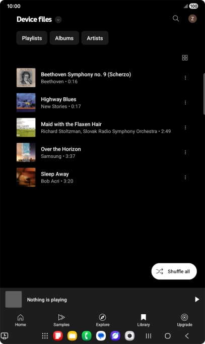 Press the required audio file.