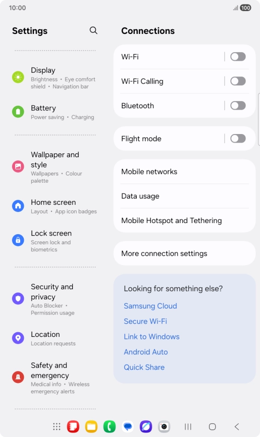 Press Security and privacy.