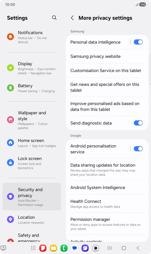 Press Permission manager.