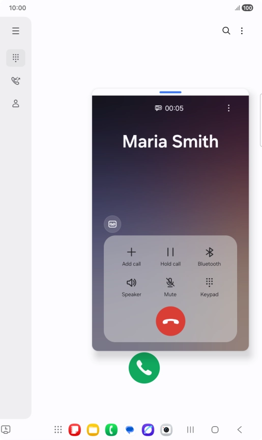 Press the end call icon.
