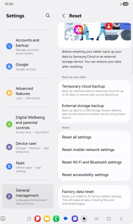 Press Reset mobile network settings.