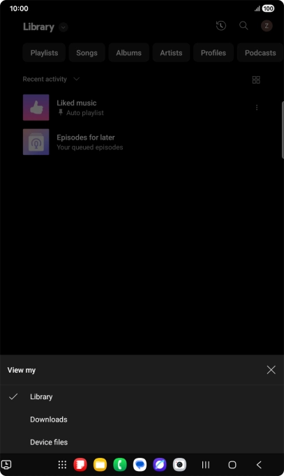 Press the required category and go to the required audio file.