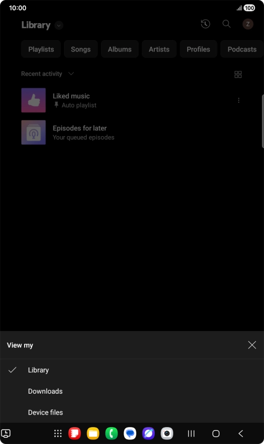 Press the required category and go to the required audio file.
