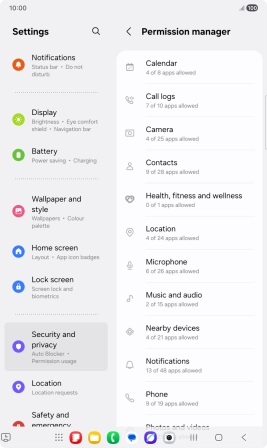 Press the required category.