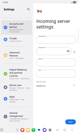 Press the field below 