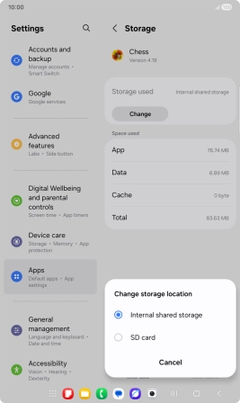 Press the name of the memory card.