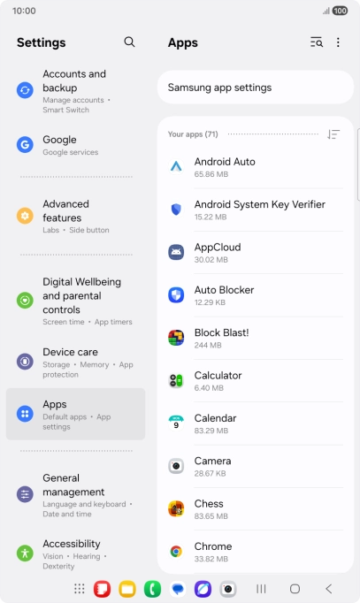 Press the required app.