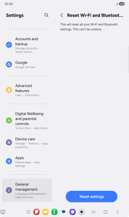 Press Reset settings.