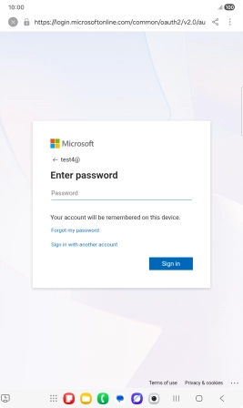 Press Password and key in the password for your email account.