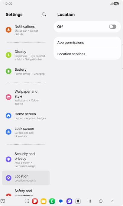 Press the indicator to turn the function on or off.