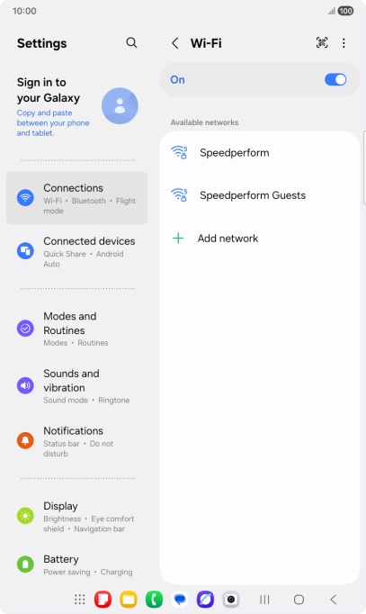 Press the menu icon.