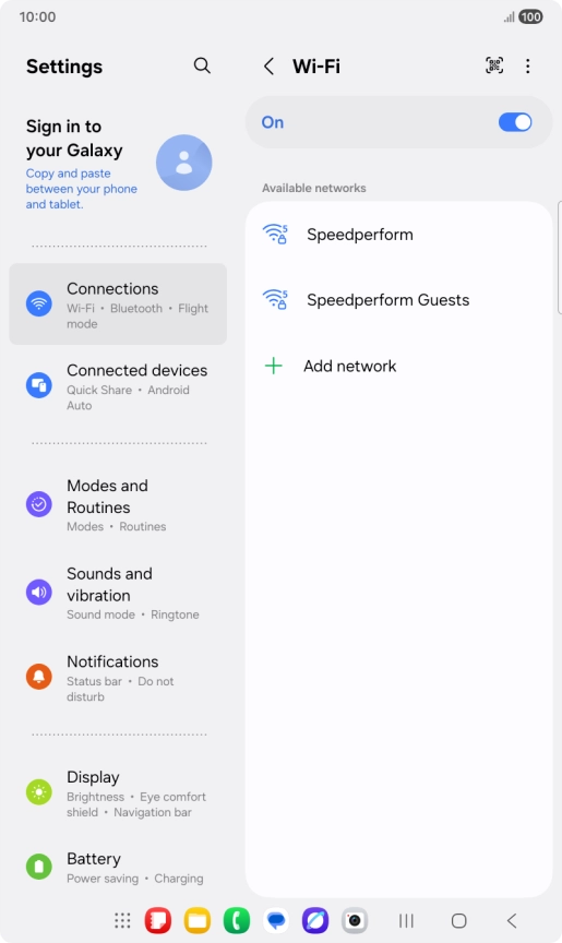 Press the menu icon.