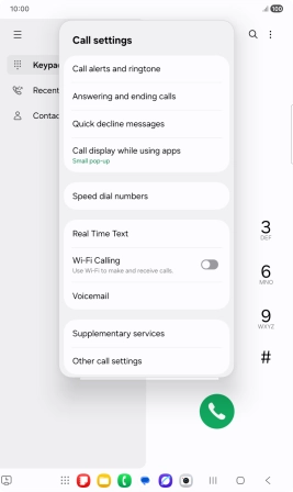 Press Supplementary services.