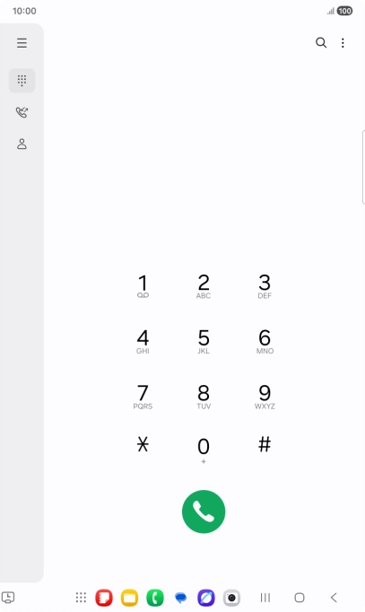 Press the keypad icon.
