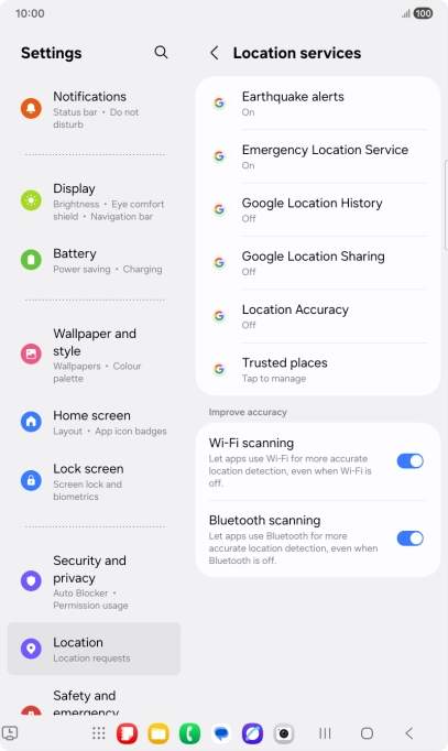 Press Location Accuracy.