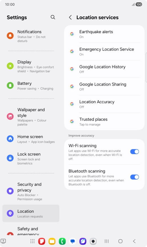 Press Location Accuracy.
