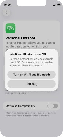 If Wi-Fi is turned off, press Turn on Wi-Fi and Bluetooth.