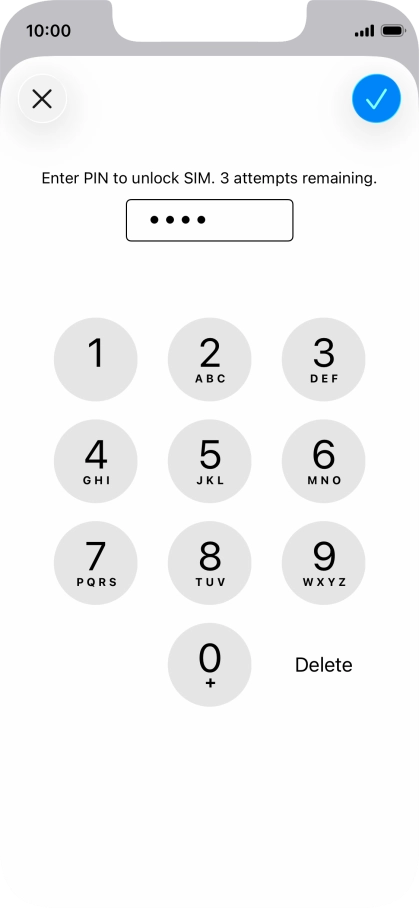 Key in your PIN and press the confirm icon.
