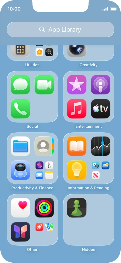 Press and hold the required app.