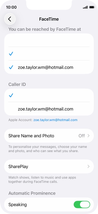 Press the required setting below 