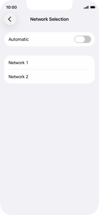 If you turn off the function, press the required network.