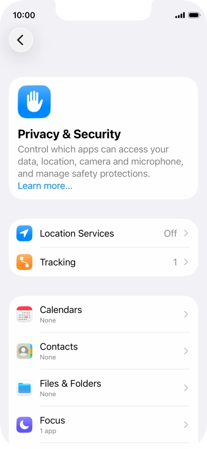 Press Location Services.