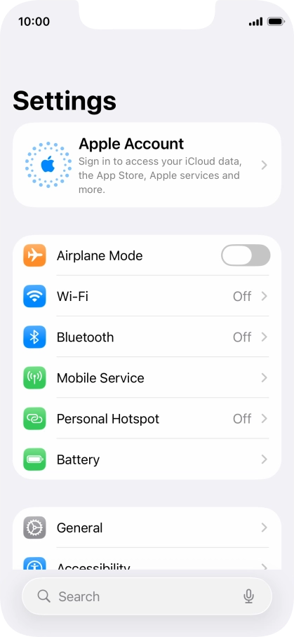 Press Apple Account.