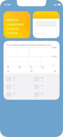 Slide your finger up or down on the screen to see more widgets.