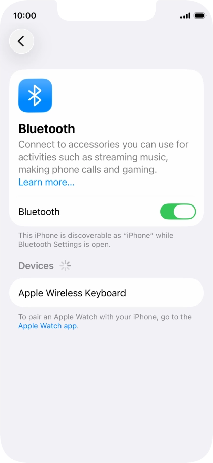 Press the required Bluetooth device and follow the instructions on the screen to pair the device with your phone.