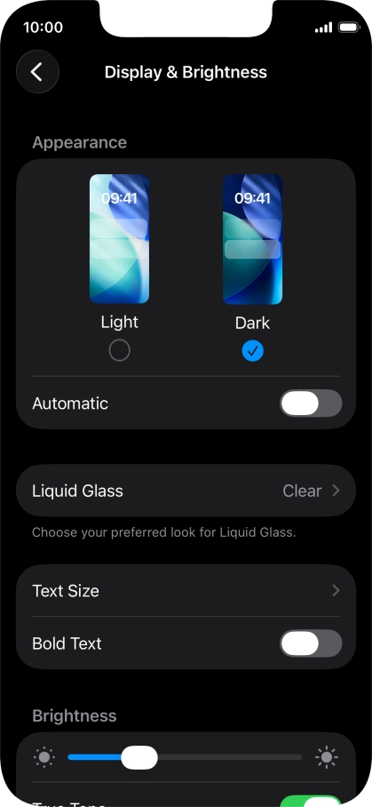 Press the indicator next to 