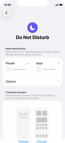 Press People and follow the instructions on the screen to select which contacts you would like to receive calls and notifications from when Do Not Disturb is turned on.