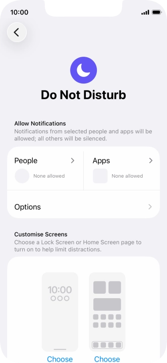 Press People and follow the instructions on the screen to select which contacts you would like to receive calls and notifications from when Do Not Disturb is turned on.