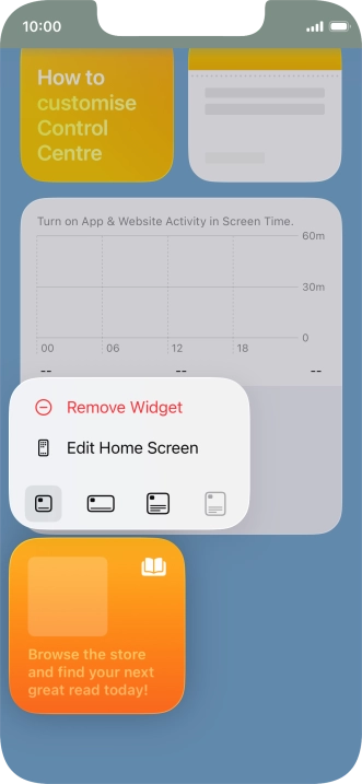Press Remove Widget.