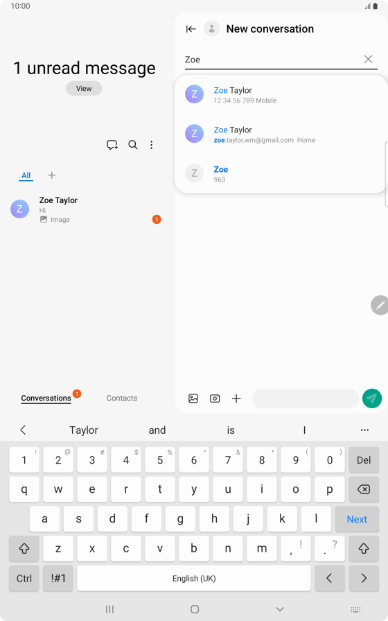 Guide for the Samsung Galaxy Tab S8 5G Write and send picture
