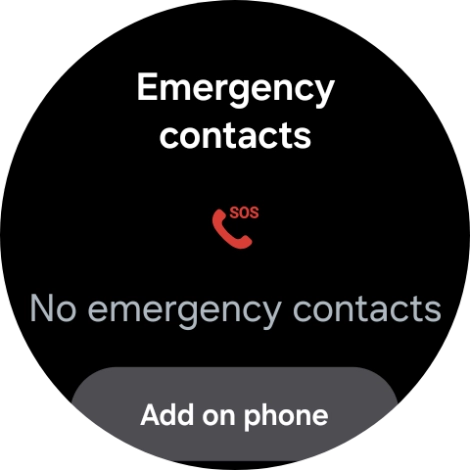 Press Add on phone and follow the instructions on your phone to set your emergency contacts.